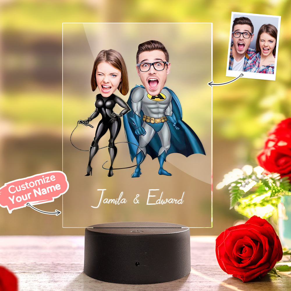 Nome Di Coppia Personalizzato E Lampada A Led In Acrilico Con Foto Sette Colori - soufeelitLampada Personalizzata