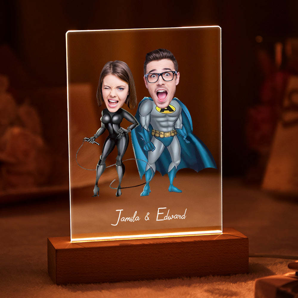 Nome Di Coppia Personalizzato E Lampada A Led In Acrilico Con Foto Sette Colori - soufeelitLampada Personalizzata