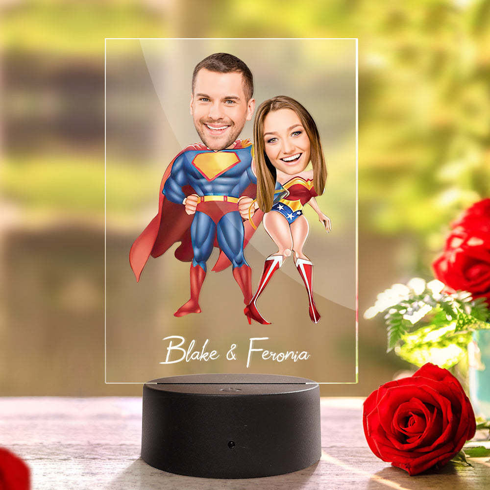 Amanti Personalizzati Foto E Nome Lampada A Led In Acrilico Sette Colori - soufeelitLampada Personalizzata