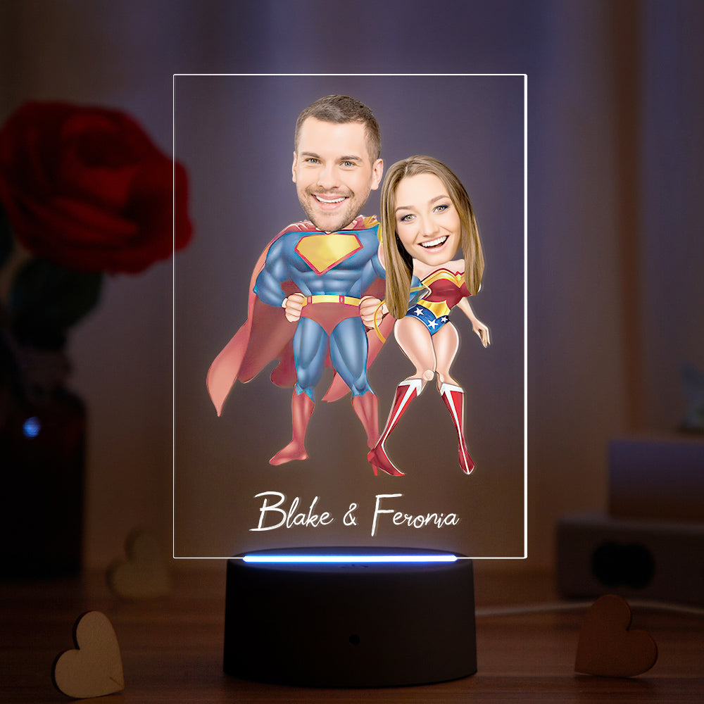 Amanti Personalizzati Foto E Nome Lampada A Led In Acrilico Sette Colori - soufeelitLampada Personalizzata