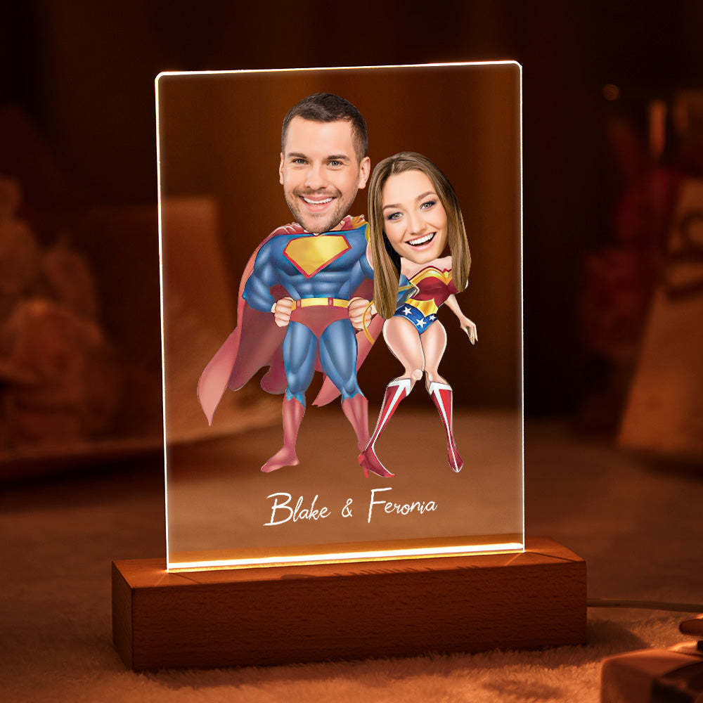 Amanti Personalizzati Foto E Nome Lampada A Led In Acrilico Sette Colori - soufeelitLampada Personalizzata