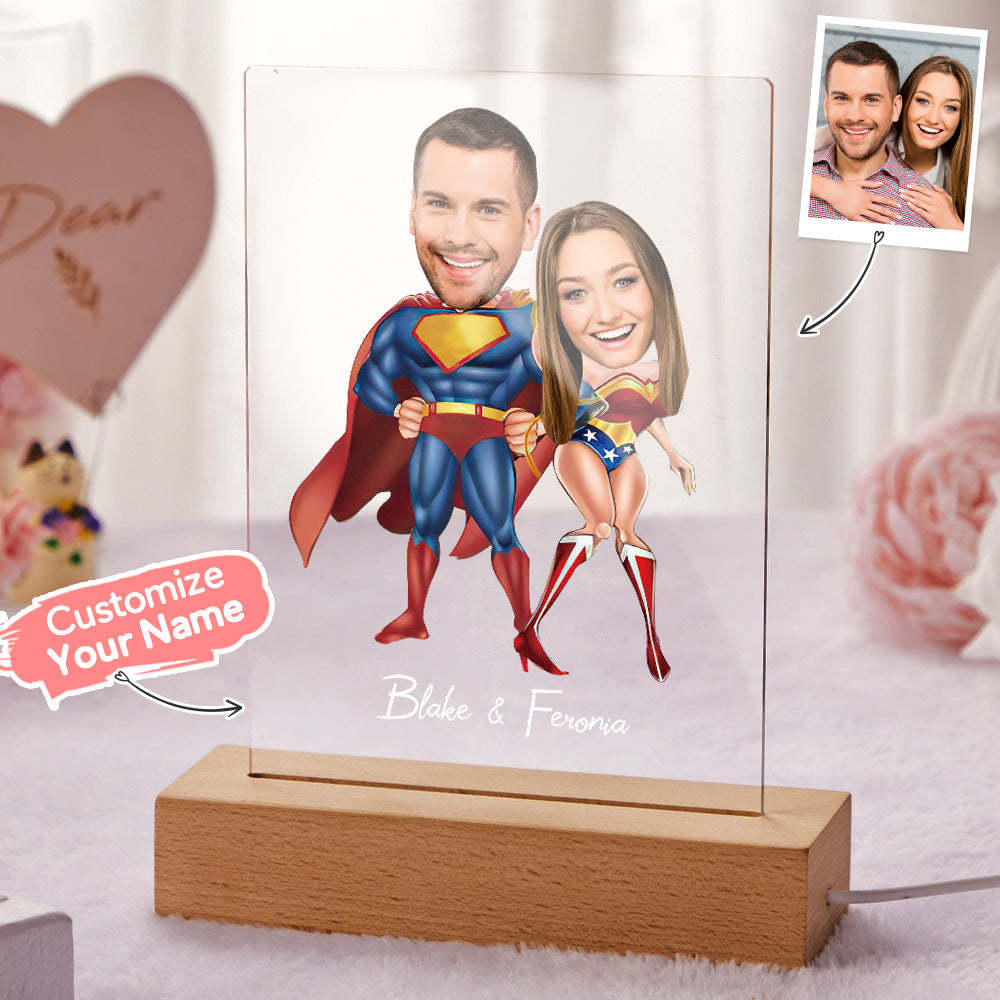 Amanti Personalizzati Foto E Nome Lampada A Led In Acrilico Sette Colori - soufeelitLampada Personalizzata