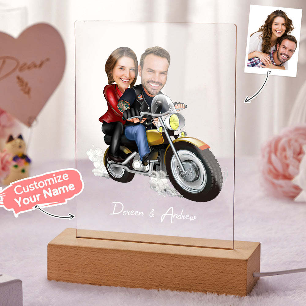 Lampada A Led Acrilica Personalizzata Con Foto E Nome Di Coppia In Sette Colori - soufeelitLampada Personalizzata