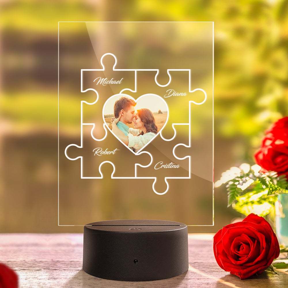 Lampada Da Notte Personalizzata Con Placca Acrilica Con Foto E Lampada Colorata Da Tavolo Con Nome - soufeelitLampada Personalizzata