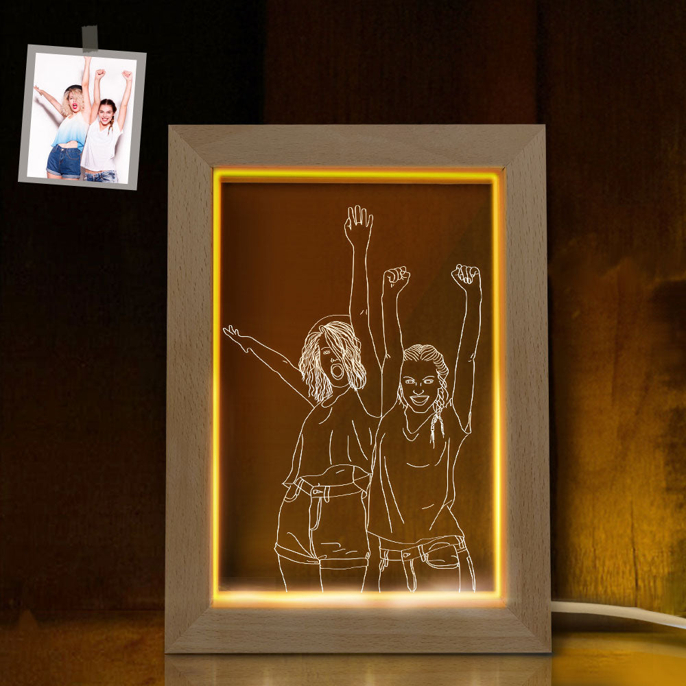 Lampada A Led Personalizzata Con Doppia Foto 3d Cornice Per Incisione Fotografica Personalizzata Regalo Per La Luce Notturna Per Gli Amanti - soufeelitLampada Personalizzata