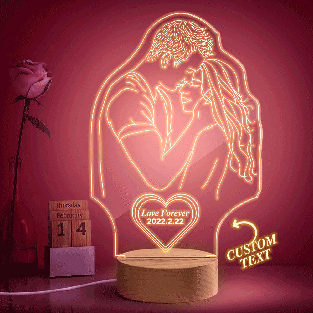 Lampada Fotografica 3d Personalizzata A Forma Di Cuore Con Luce Notturna Personalizzata Regalo Per Gli Amanti - soufeelitLampada Personalizzata