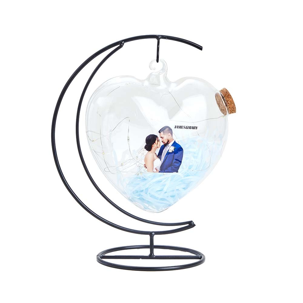 Lampada Personalizzata Con Foto Incisa Lampada A Forma Di Cuore Con Bottiglia Dei Desideri Regalo Per Lei - soufeelit