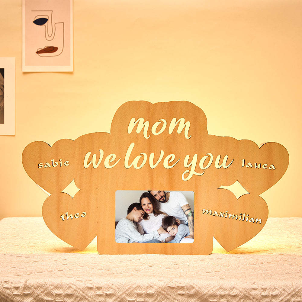 Lampada Personalizzata Con Foto Incisa Cornice Per Foto Luce Notturna Regalo Per La Festa Della Mamma Per Lei - soufeelit