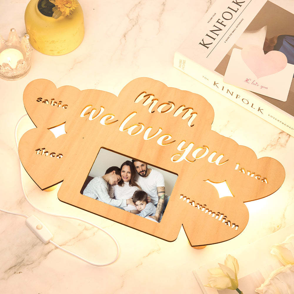 Lampada Personalizzata Con Foto Incisa Cornice Per Foto Luce Notturna Regalo Per La Festa Della Mamma Per Lei - soufeelit