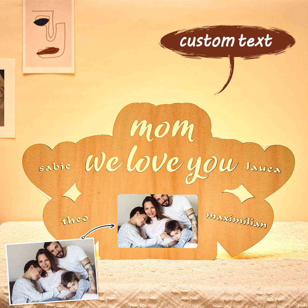 Lampada Personalizzata Con Foto Incisa Cornice Per Foto Luce Notturna Regalo Per La Festa Della Mamma Per Lei - soufeelit