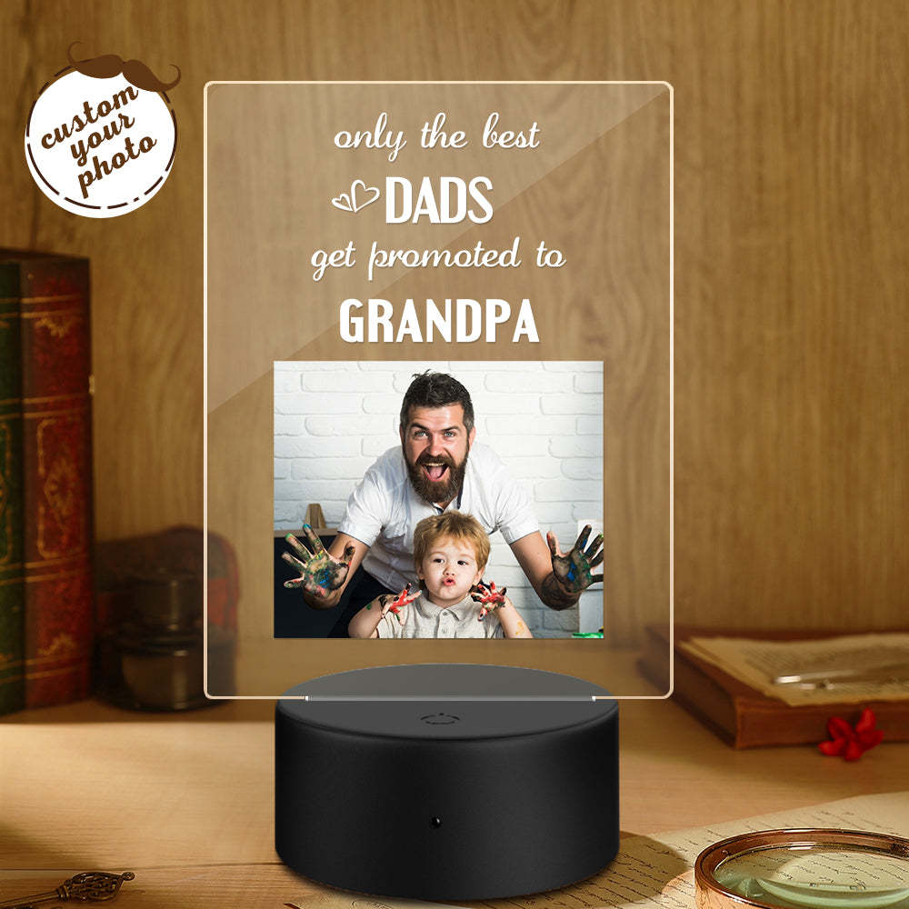 Regalo Per La Festa Del Papà Nome Personalizzato Luce Notturna Solo I Migliori Papà Vengono Promossi Al Nonno - soufeelit