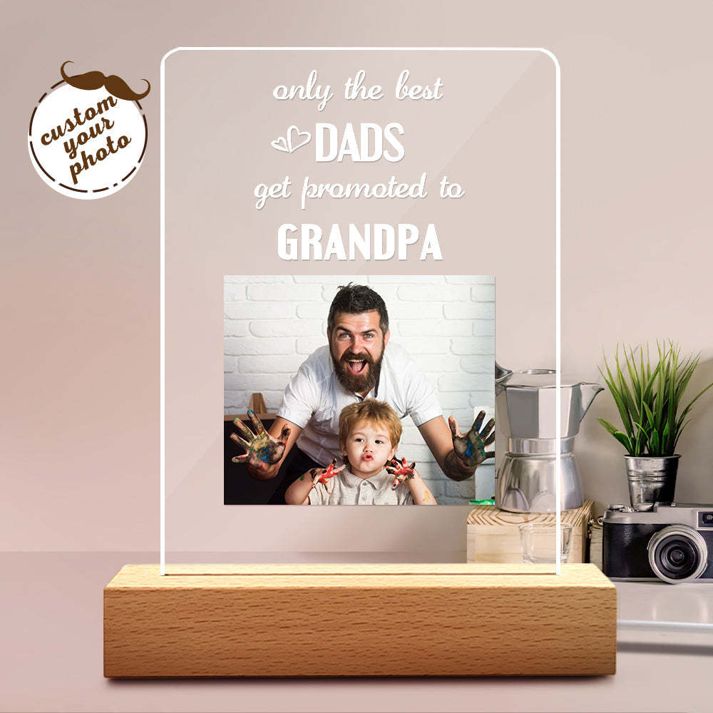 Regalo Per La Festa Del Papà Nome Personalizzato Luce Notturna Solo I Migliori Papà Vengono Promossi Al Nonno - soufeelit