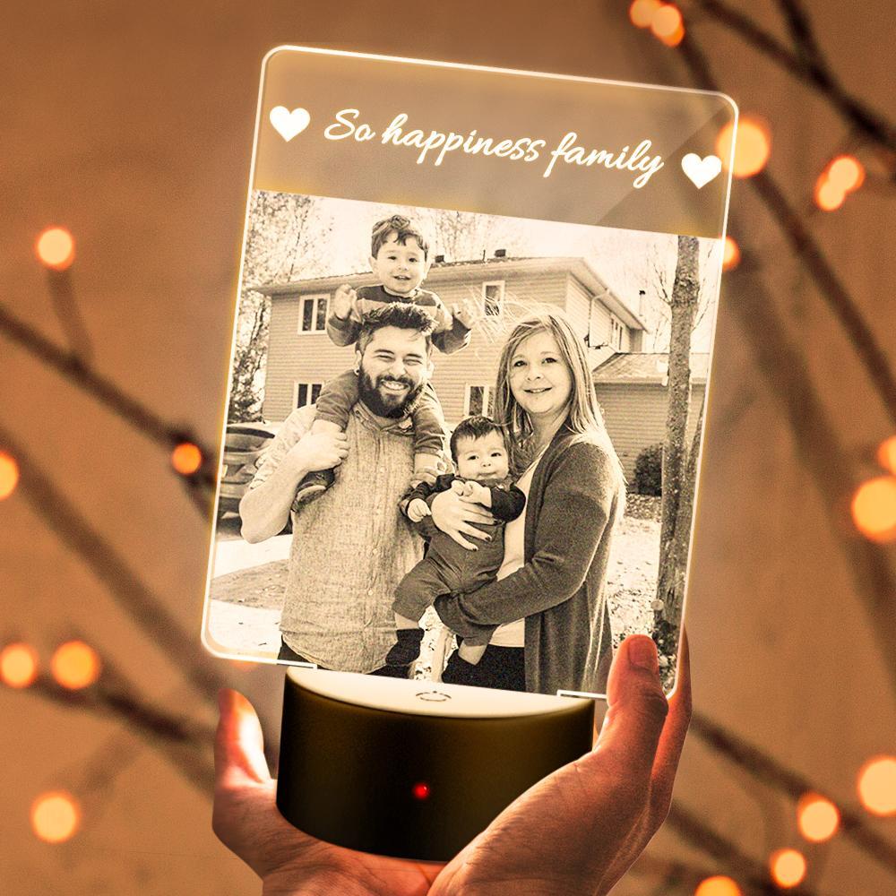 Regalo Personalizzato Famiglia Foto Personalizzata Nome Luce Notturna - soufeelit