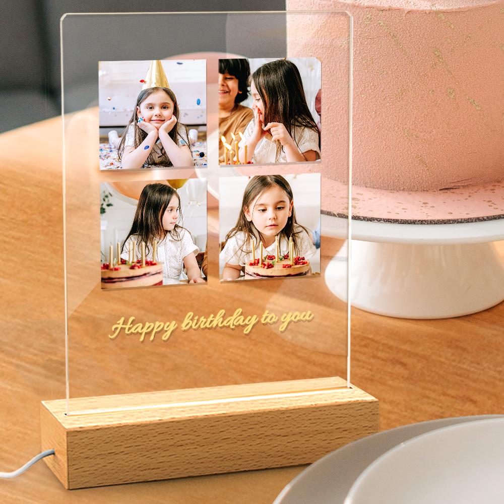 Luce Notturna Personalizzata Lampada Fotografica Personalizzata Regalo Di Compleanno A Led In Acrilico - soufeelit