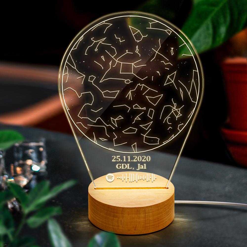 Scansionabile Spotify Star Map Night Light Sky Lamp Regalo Musicale Creativo Per Coppia - soufeelit