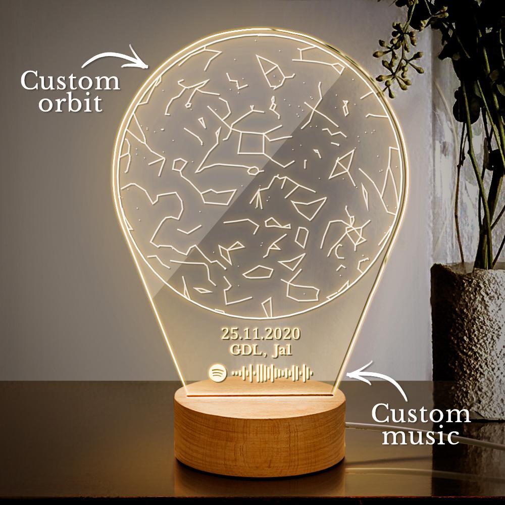 Scansionabile Spotify Star Map Night Light Sky Lamp Regalo Musicale Creativo Per Coppia - soufeelit