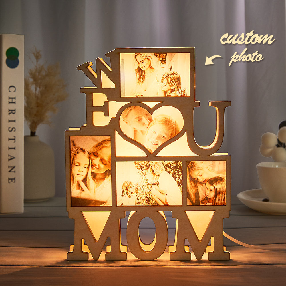 Luce Notturna Con Foto Personalizzata Ti Amiamo Regali Creativi Per La Mamma - soufeelit