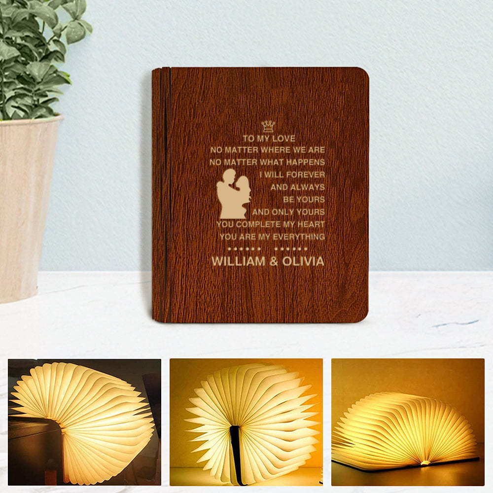 Lampada Da Libro In Legno Personalizzata Coppia Personalizzata 5 Colori Lampada Da Libro Magnetica Pieghevole Lampada Da Scrivania Da Notte - soufeelit