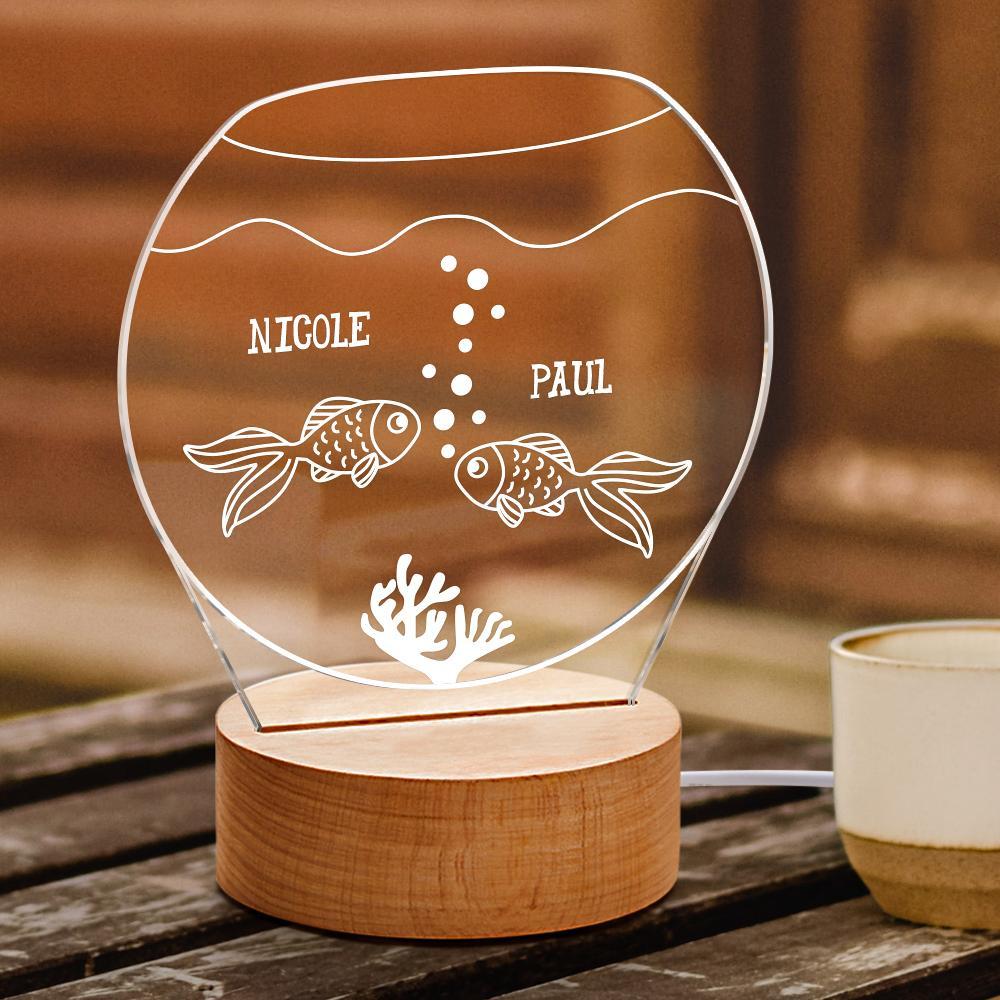Luci Notturne A Led Progettate Per Pesci Lampada Per Pesci Lampada A Led Personalizzata 3d Regalo Personalizzato Per Lui - soufeelit