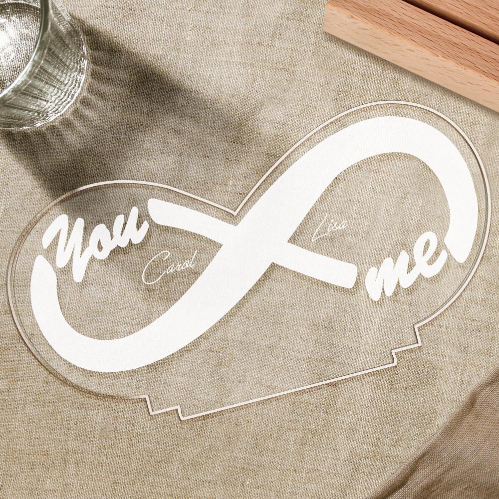 Infinity Led Night Light Insegna Al Neon Personalizzata Lampada A Led Lampada Da Notte In Acrilico Regalo Per Coppia - soufeelit