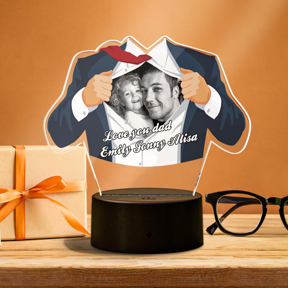 Vestito Speciale Per La Festa Del Papà Luce Notturna A Led 3d Il Miglior Regalo Per Il Padre - soufeelit