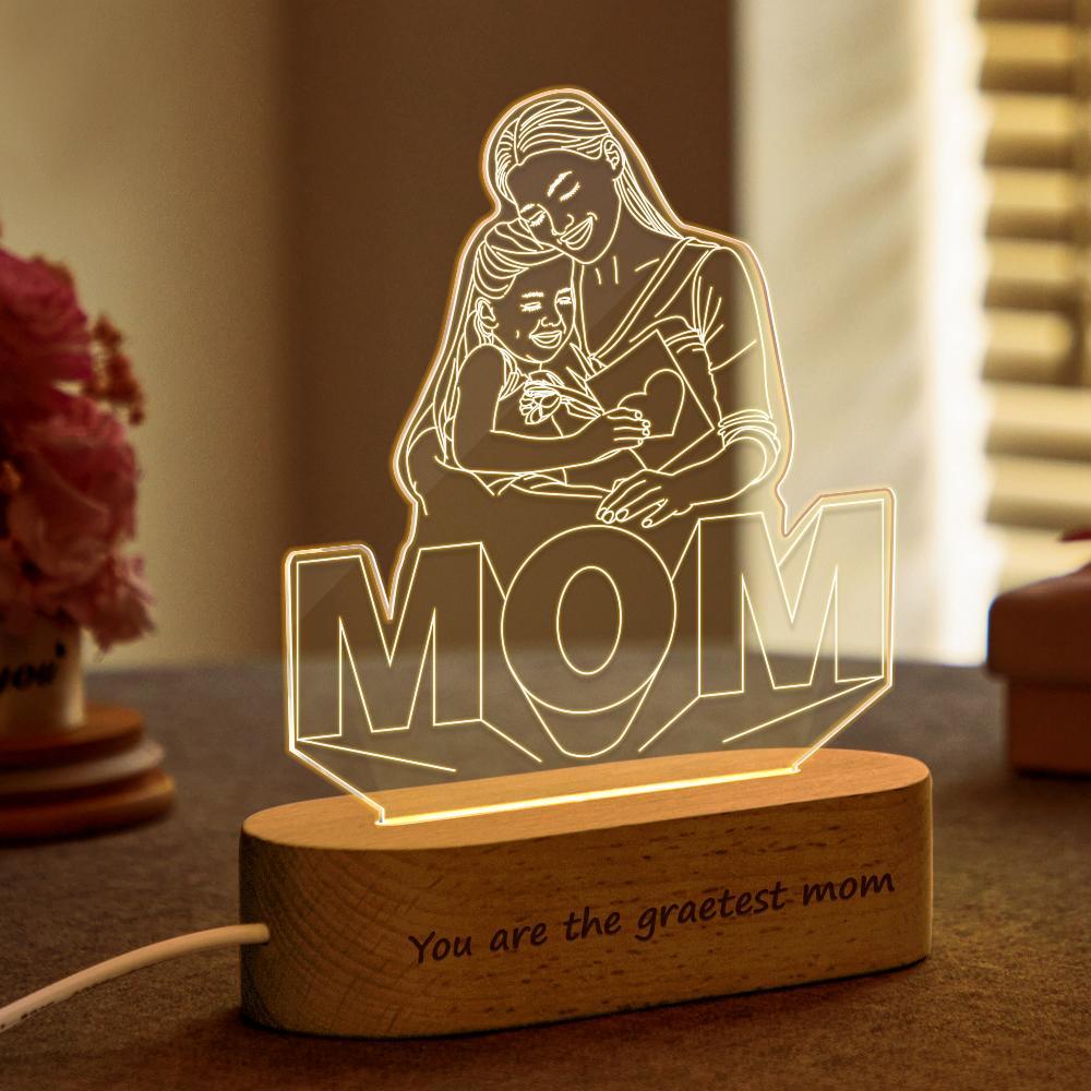 Luci Fotografiche 3d Personalizzabili Regalo Per La Festa Della Mamma - soufeelit
