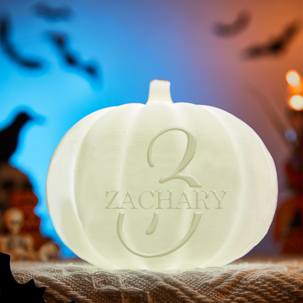 Personalizzato Halloween Pumpkin Light Nome Personalizzato Light Custom Light Up Jack-o-lantern Halloween Decor - Z - soufeelit
