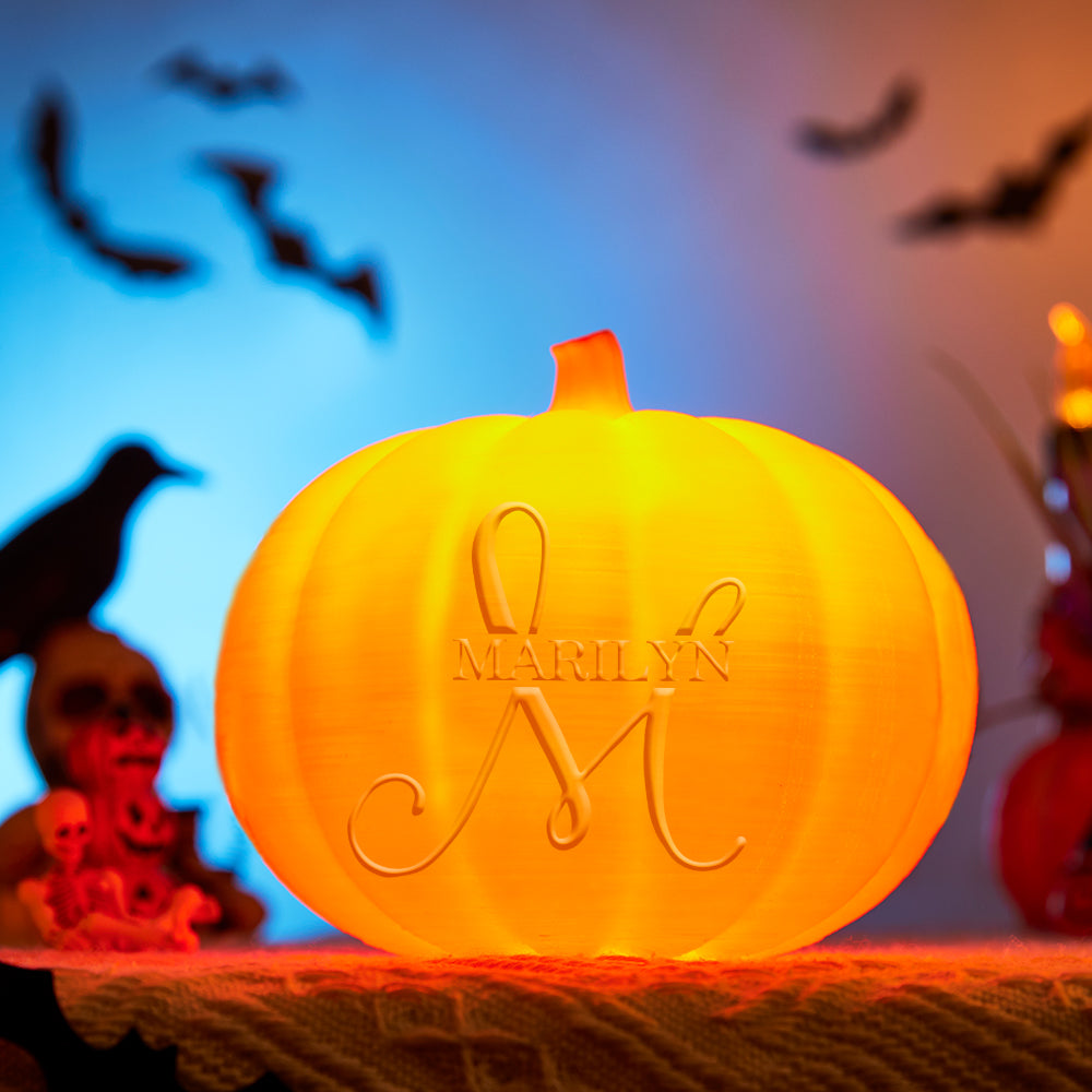 Personalizzato Halloween Pumpkin Light Nome Personalizzato Light Custom Light Up Jack-o-lantern Halloween Decor - M - soufeelit