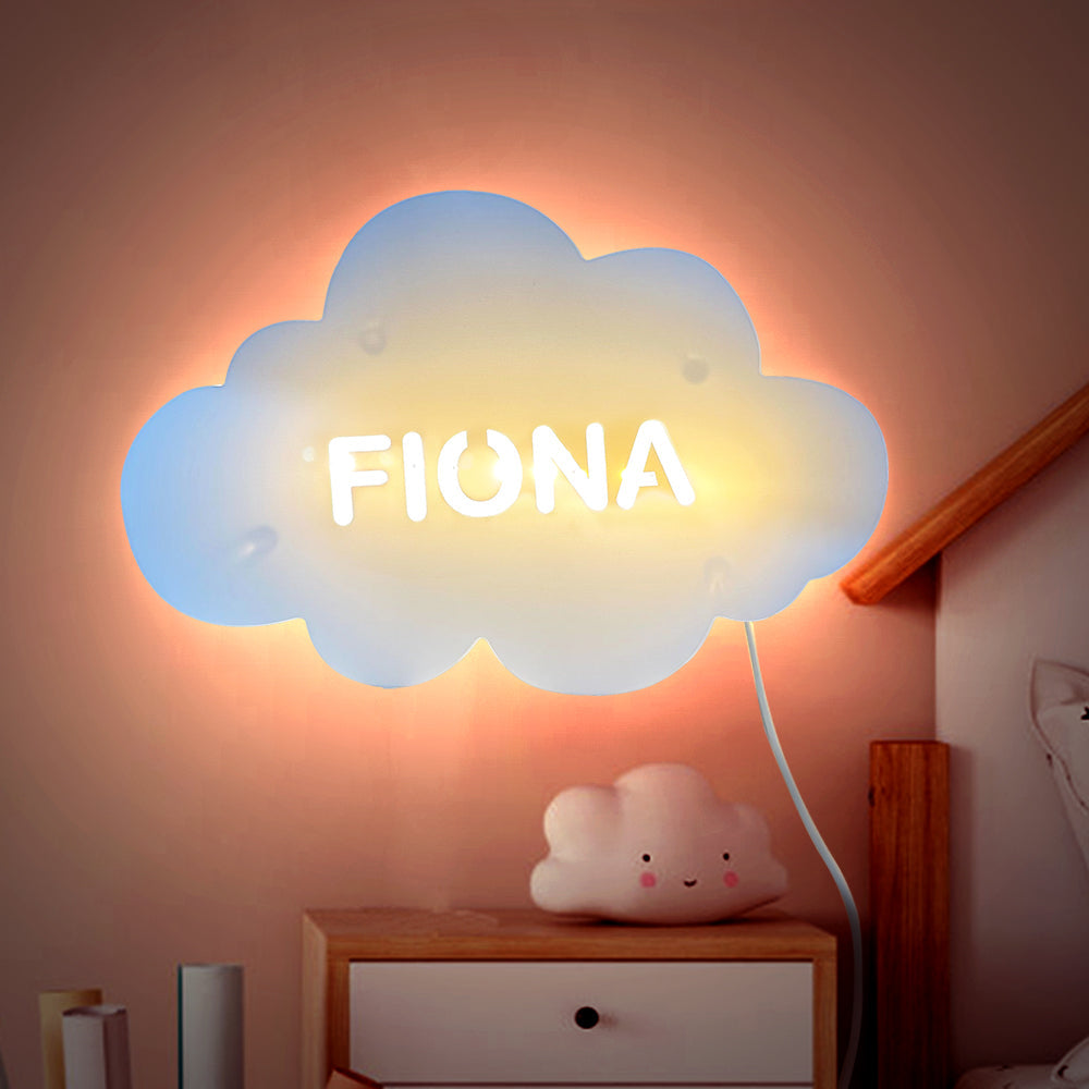 Lampada Da Parete Personalizzata Con Nome Nuvola Per Camera Dei Bambini, Regalo Di Compleanno Per Bambini - soufeelit