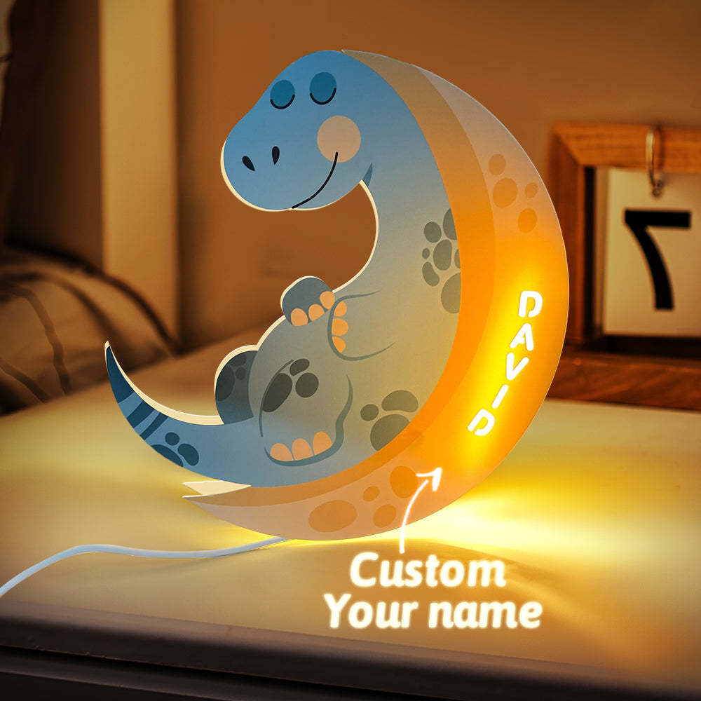 Lampada Da Parete Con Dinosauro Con Nome Personalizzato Per Camera Dei Bambini, Regalo Di Compleanno Per Bambini - soufeelit