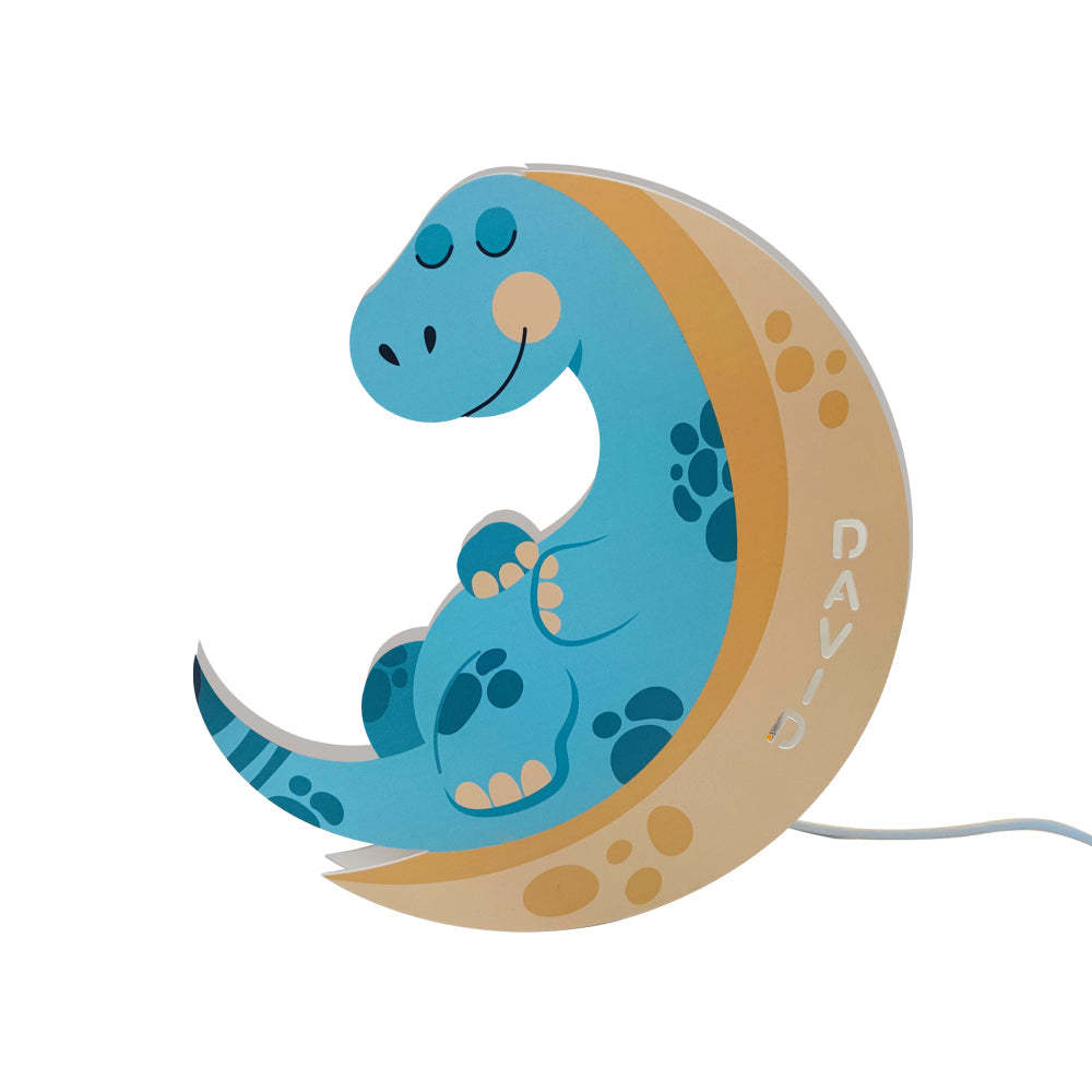 Lampada Da Parete Con Dinosauro Con Nome Personalizzato Per Camera Dei Bambini, Regalo Di Compleanno Per Bambini - soufeelit