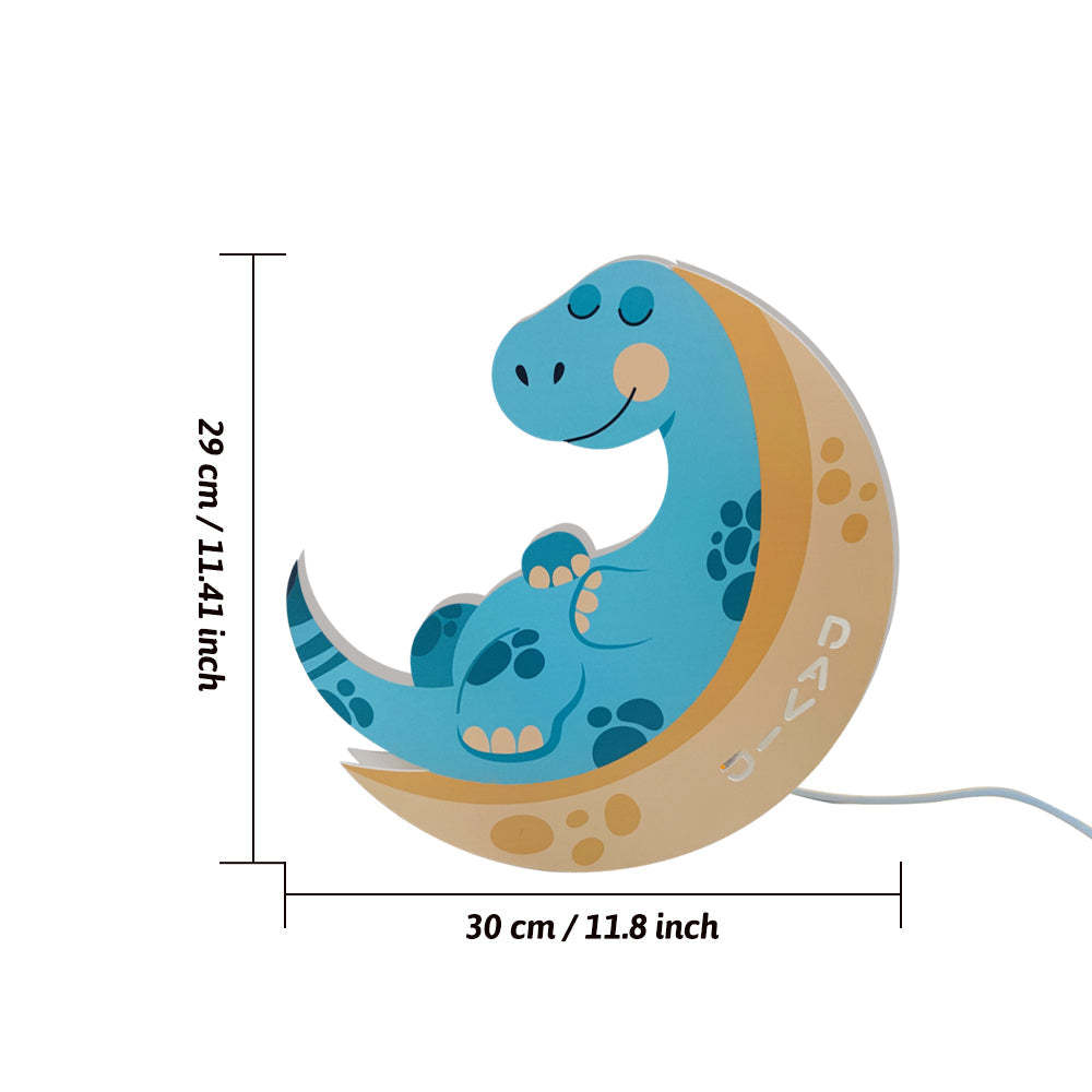 Lampada Da Parete Con Dinosauro Con Nome Personalizzato Per Camera Dei Bambini, Regalo Di Compleanno Per Bambini - soufeelit