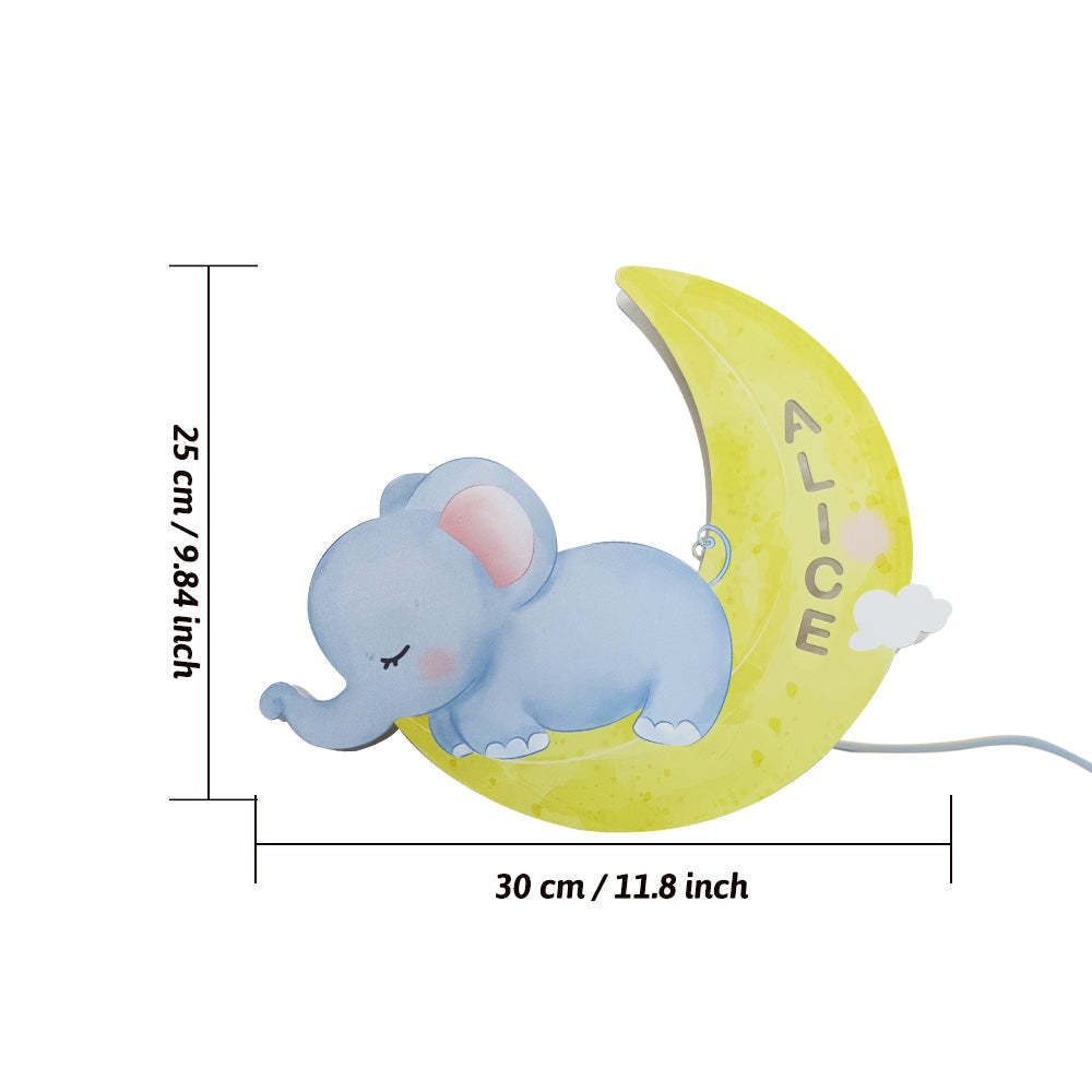 Nome Personalizzato Elefante Applique Da Parete Per Camera Dei Bambini Regalo Di Compleanno Per Bambini - soufeelit