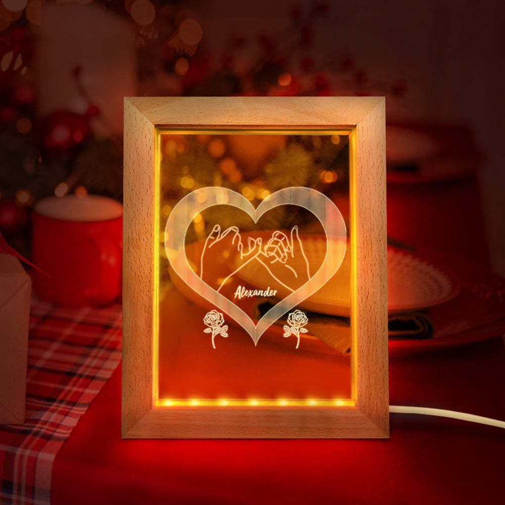 Cornice In Legno Personalizzata Luce Personalizzata 3d Heart Night Light Coppia Regalo - soufeelit