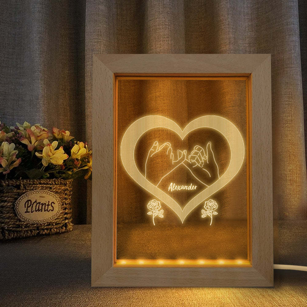 Cornice In Legno Personalizzata Luce Personalizzata 3d Heart Night Light Coppia Regalo - soufeelit