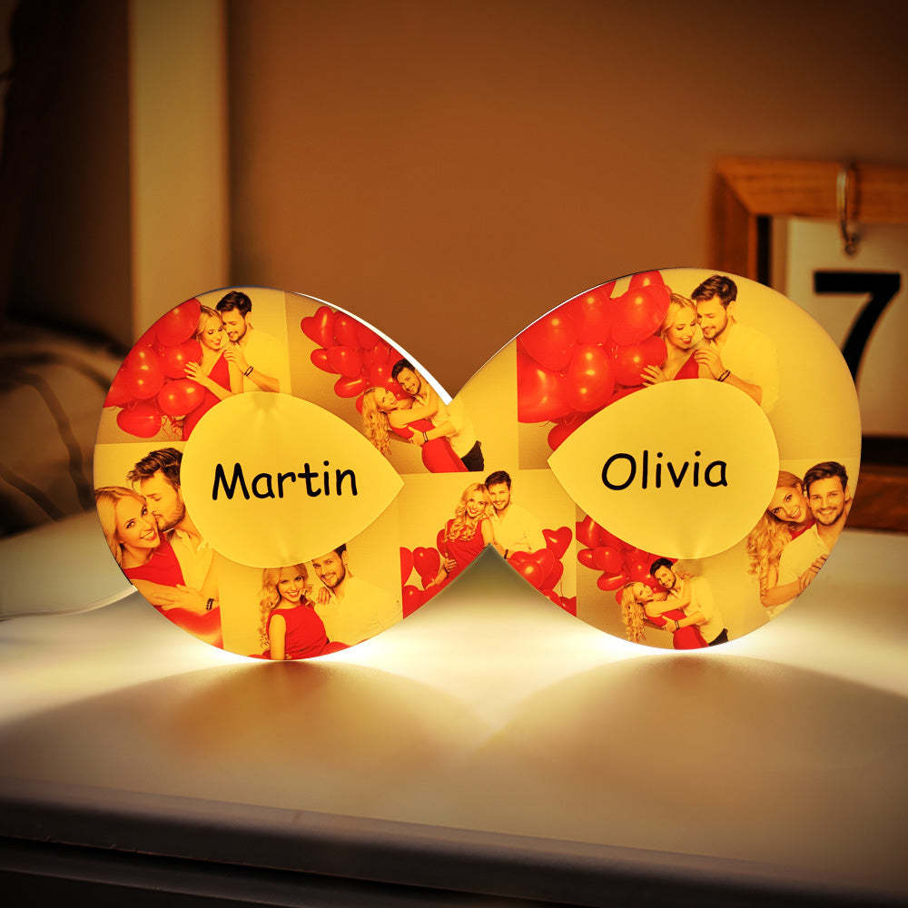Lampada Per Collage Di Foto Personalizzata Infinity Night Light Regalo Romantico Per Lei - soufeelit