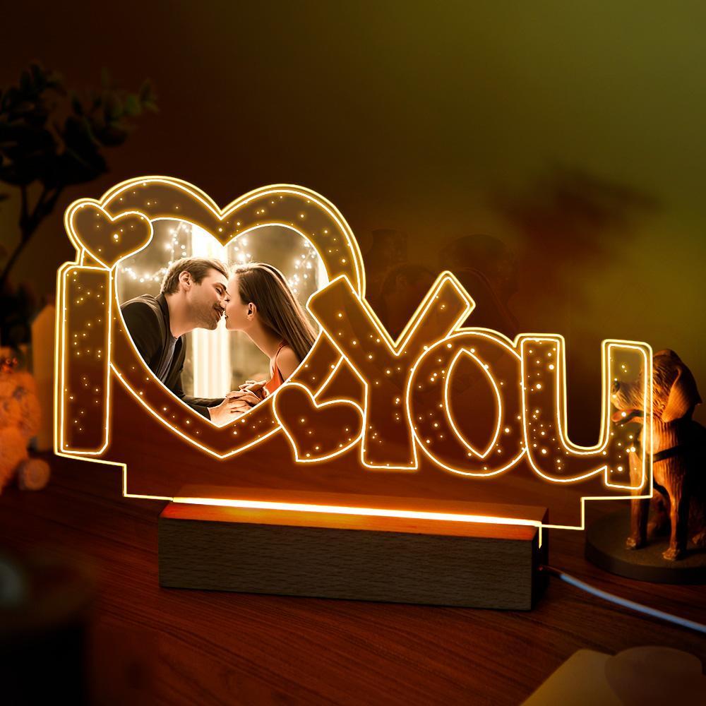 Regalo Personalizzato Per La Luce Notturna Della Lampada Fotografica In Acrilico Per Gli Amanti - soufeelit