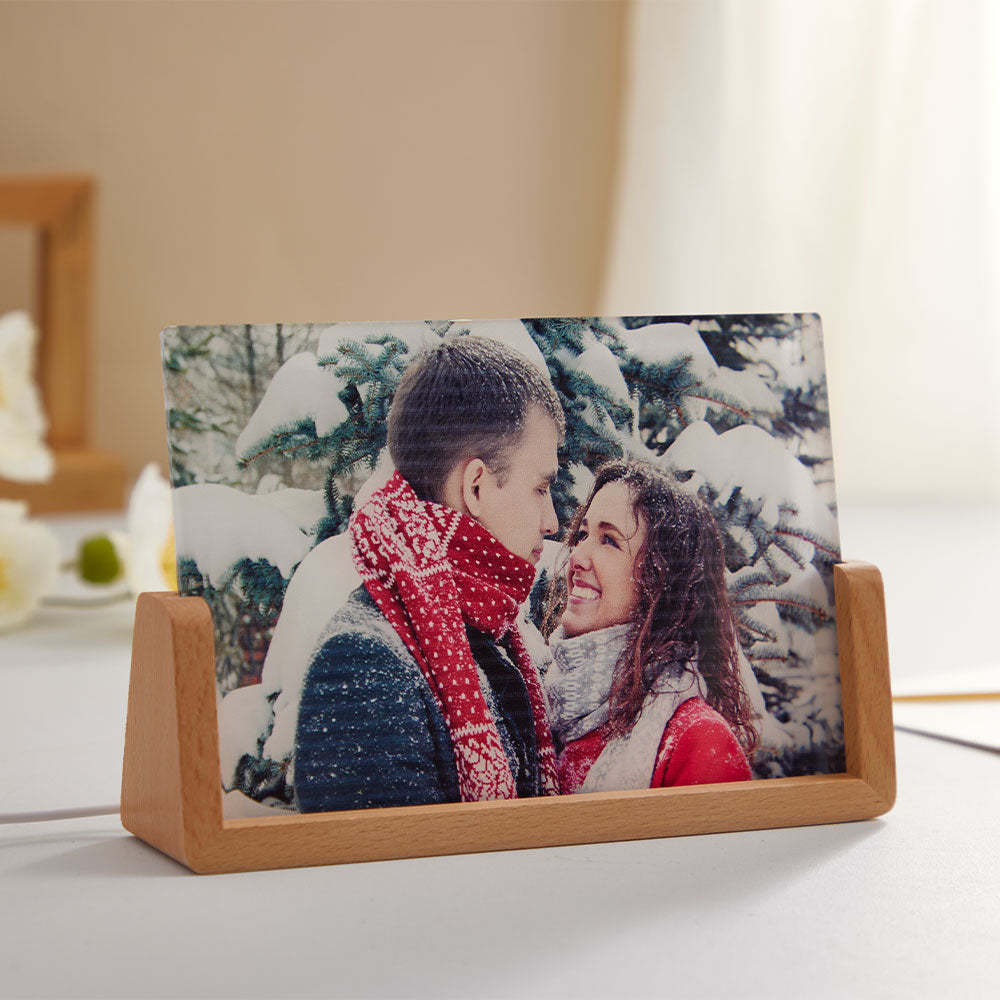 Foto Personalizzata Luce Notturna Lampada In Legno Acrilico Personalizzata Regalo Di Anniversario - soufeelit