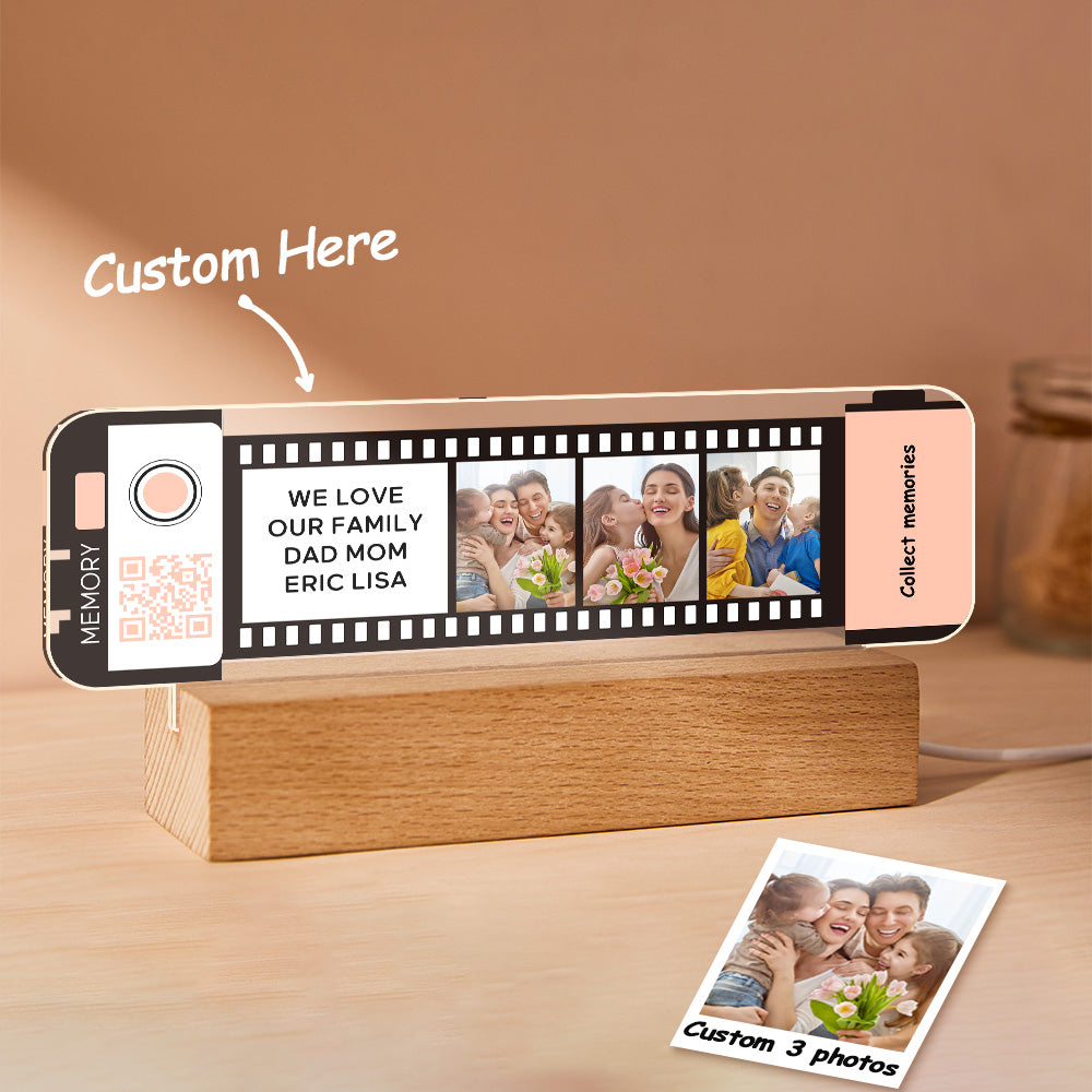 Codice Qr Personalizzato Placca Per Pellicola In Acrilico Regalo Per La Luce Notturna Per La Famiglia - soufeelit