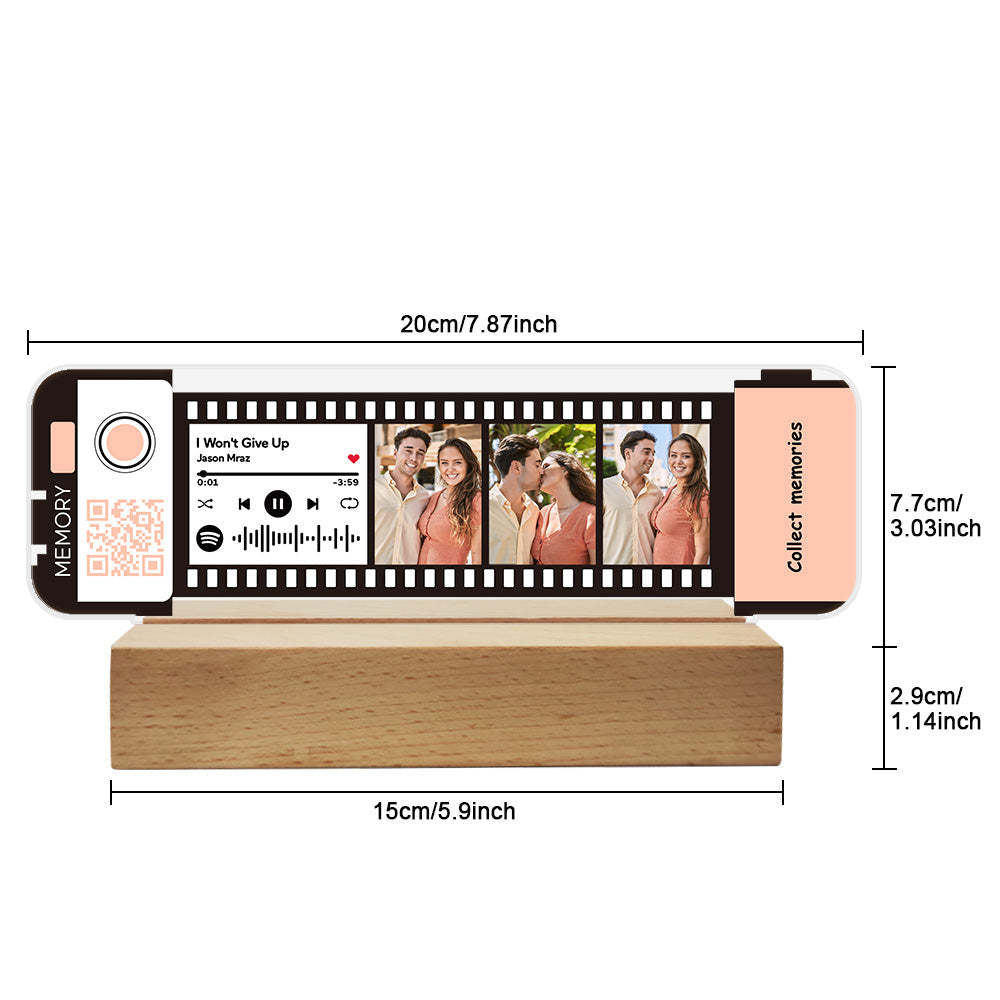 Codice Spotify Personalizzato Acrilico Musica Filmstrip Placca Luce Notturna Regalo Per Coppie - soufeelit