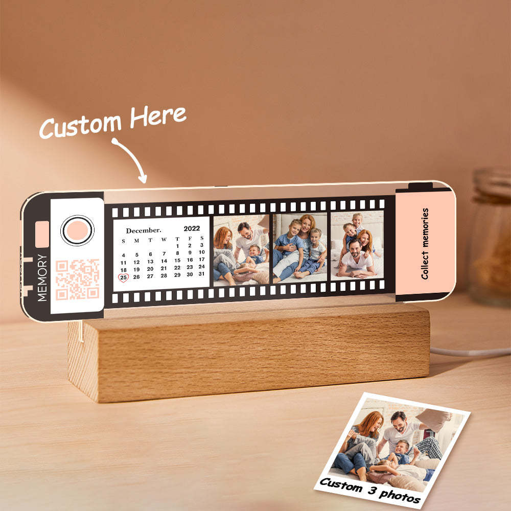 Codice Qr Personalizzato Calendario Pellicola Acrilica Placca Luce Notturna Regalo Per Coppie Familiari - soufeelit