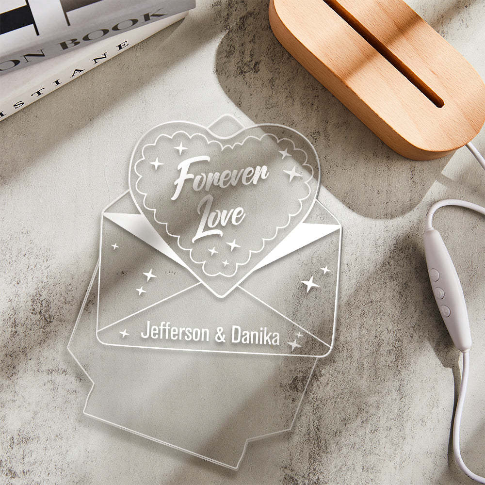 Testo Personalizzato Busta In Acrilico Luce Notturna Lampada Colorata Personalizzata Regalo Di San Valentino - soufeelit