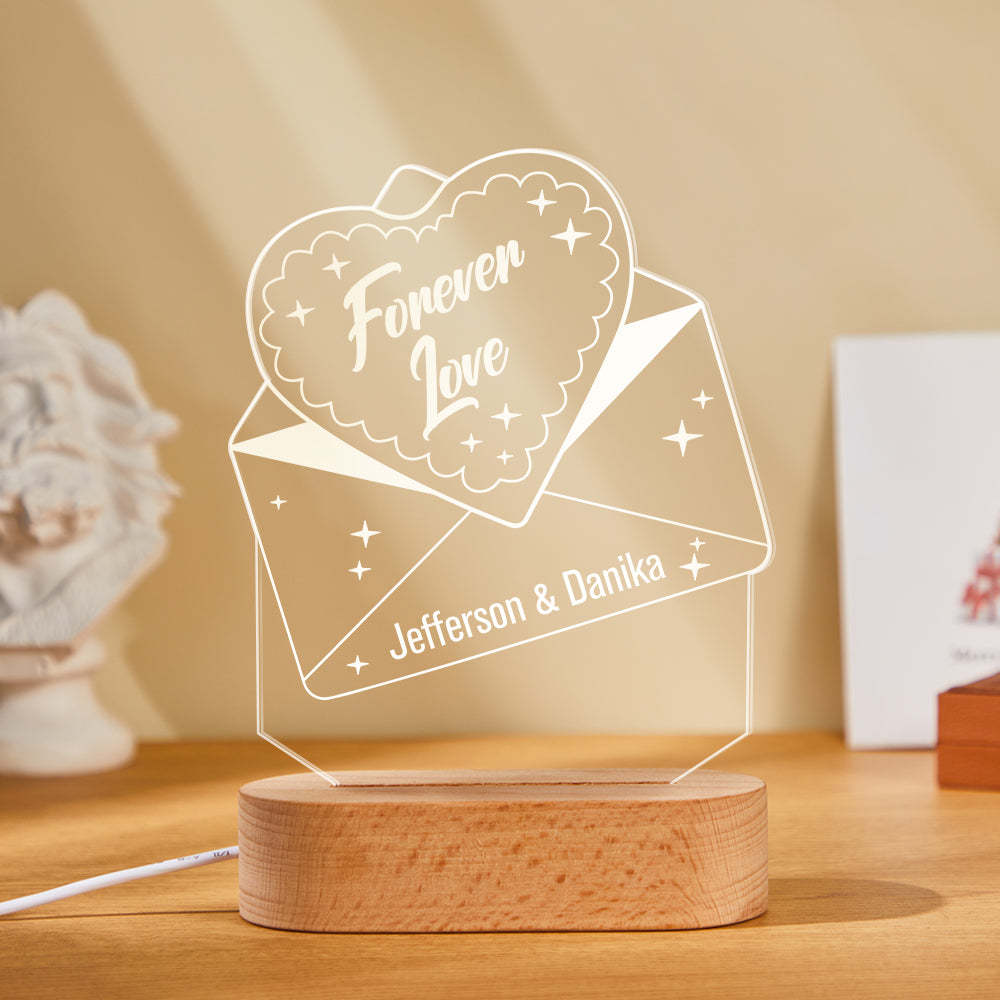 Testo Personalizzato Busta In Acrilico Luce Notturna Lampada Colorata Personalizzata Regalo Di San Valentino - soufeelit