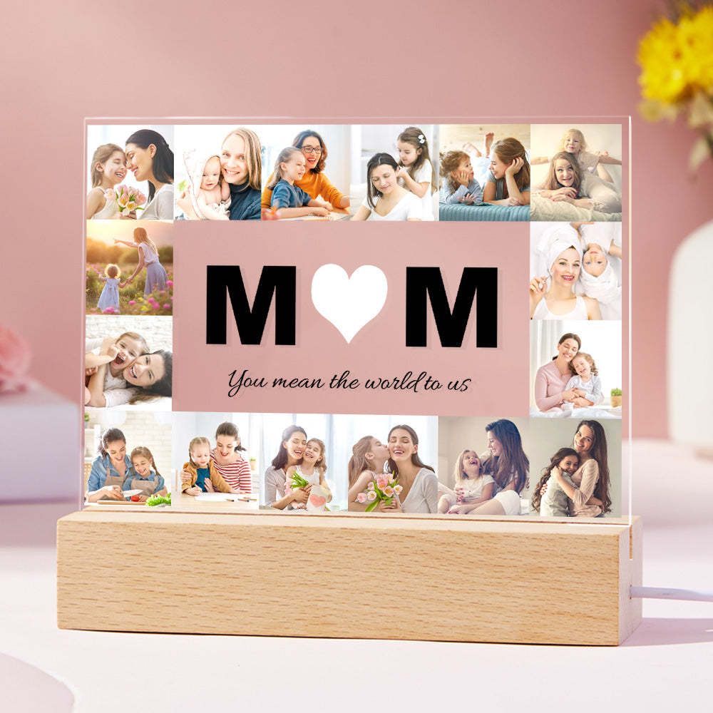 Foto Personalizzata Luce Acrilica Incisa Luci Notturne Ornamenti Per La Casa Regalo Per La Mamma - soufeelit