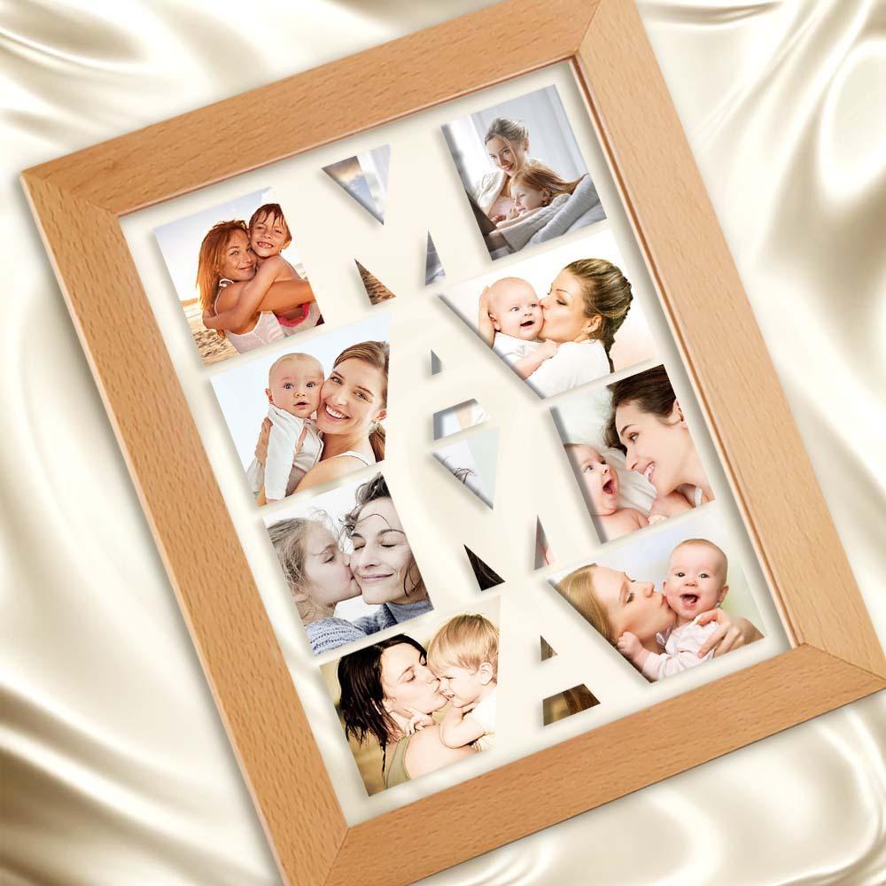 Foto Personalizzata Luce Notturna Cornice In Legno Luce Notturna Regalo Per La Mamma - soufeelit