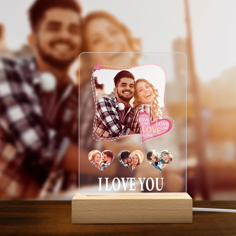 Lampada D'amore Incisa Con Luce Notturna Personalizzata Per Regalo Di Coppia - soufeelit
