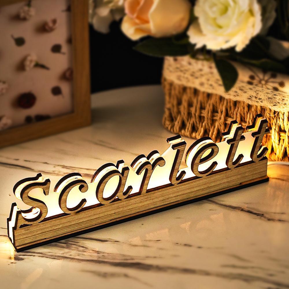 Nome Intaglio In Legno Inciso Personalizzato Luci Led Il Miglior Regalo Per Gli AmiciLampada Personalizzata