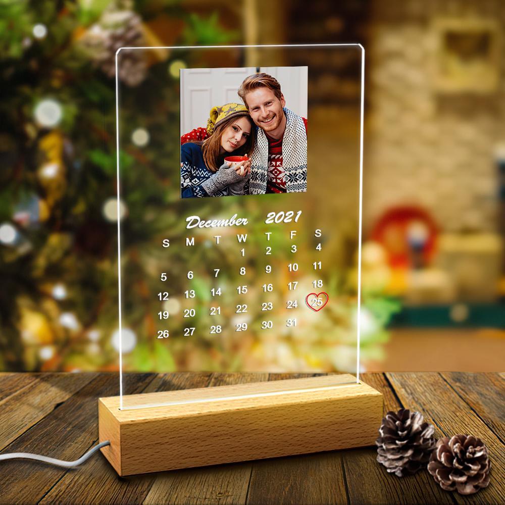 Christmas Gifts - Personlised Night Light, Calendar Light, Anniversary Gufts For LoveLampada Personalizzata