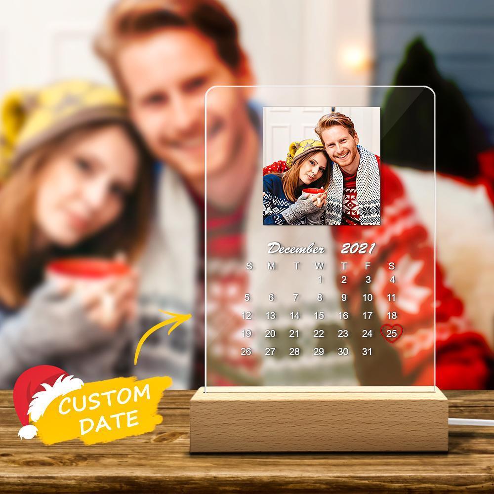 Christmas Gifts - Personlised Night Light, Calendar Light, Anniversary Gufts For LoveLampada Personalizzata