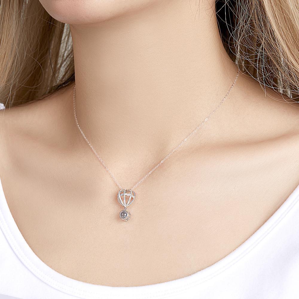 Collana Con Proiezione Di Foto Personalizzate Collana Con Pendente A Palloncino Regalo Per Le Donne - soufeelit